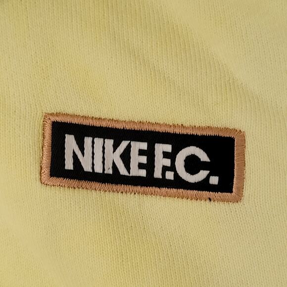 NIKE FC Zip Hoodie Womens Large 24x24 Baggy Boxy Yellow Bleached - Picture 11 of 16